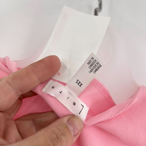 Leith Peplum Top Women's Size XXS Pink Sleeveless V-Neck Stretchy *Flaws - Picture 13 of 14